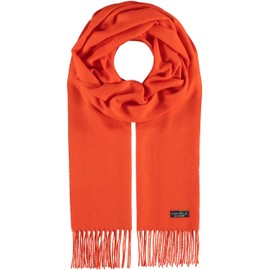 FRAAS Cashmink® Scarf for Men and Women - Softer than Cashmere - 35 x 200 cm - Made in Germany - Perfect for Winter - Scarf with Fringes in Plain Colours, Cyber Orange