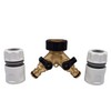 Premium Dual Tap Brass Connector Set with 2 Premium Hose