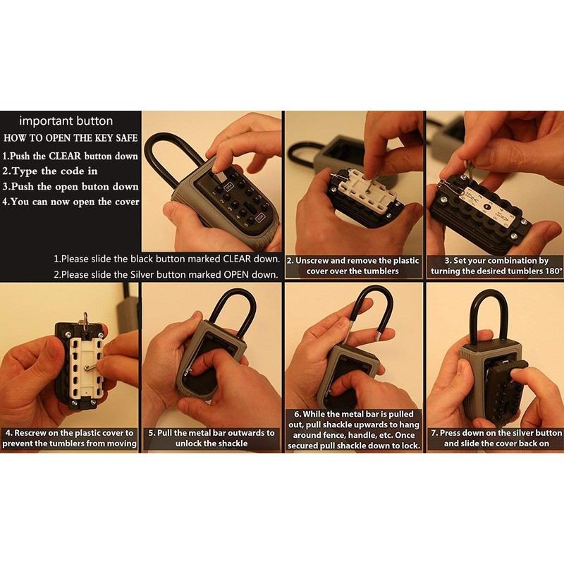 CCYX Key Lock Box,Realtor Key Lock Box Safe Lockbox 10-Digit