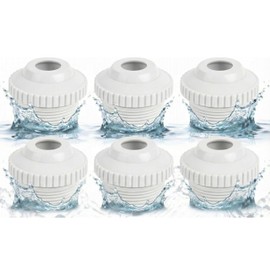 Pool Jet Nozzles SP1419D Directional Flow Hydrostream Return Jet by Canamax Compatible with Adjustable 3/4" Opening Rotating Eyeball and 1-1/2 Inch MIP Thread - PACK OF 6