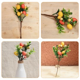Cabilock Artificial Easter Stems Egg Branch with Faux Greenery Spring Berry Picks Flowers Picks Home Vase Decoration for Easter Tree Ornaments Table Floral Arrangement Centerpieces