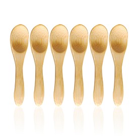 TVSVKWE 6 Pieces Wooden Spoons, Mini Wooden Spoons, Dessert Scoops, Ice Cream Scoops, Seasoning Scoops, Kitchen Supplies, Wooden Tableware.