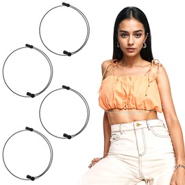 Heclia 4PCS Crop Tuck Band, Adjustable Crop Band for Tucking Shirts and Sweater, Elastic Stretch Belly Leaking Crops Shirt Cincher to Change The Style of Your Tops Shirts, Women Shirt Cropping Bands