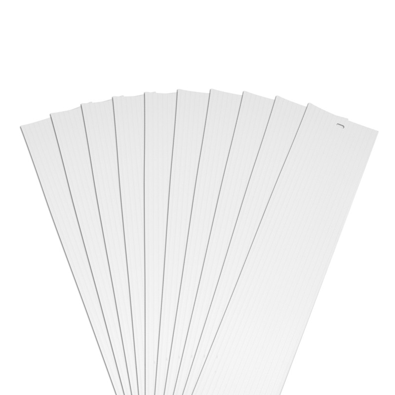 DALIX Ribbed Replacement Slats Vertical Blinds White Vinyl 82.5" Window