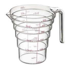 Yamazaki Industries 2698 Tiered Measuring Cup, 16.9 fl oz (500 ml), Clear