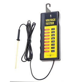 Ama Poem Electric Fence Tester & Voltage Detector 2000V-12,000V Wide Range with 8 Neon Lights Fault Finder Ultra-Portable ABS Body for Livestock Fence Agriculture Garden Security & Farm Equipment