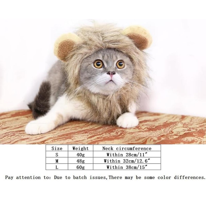Lion Mane Costume for Cats Costume Pet Adjustable Washable Dress