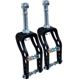 Riant UNIVERSAL 6" ALUMINUM CASTER FORK. FITS 3", 4", 5" AND 6" WHEELS - Set of Forks W/Bearings-Black Color