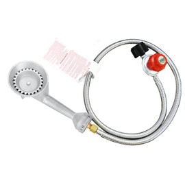 BESTFIRE High Pressure Cast-Iron Propane Burner Head,Taper Burner Head with 20 PSIG Adjustable High Pressure Propane Regulator with Hose and Brass Fitting for Propane Burner Head for Cooking Outdoor