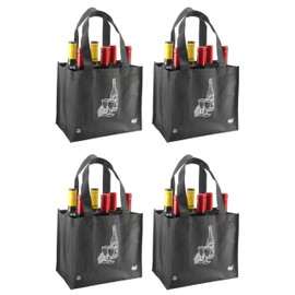 CYMA Reusable 6 Bottle Wine Tote- 4 Pack