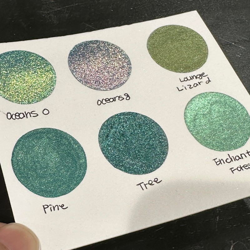 IUILE Handmade Watercolor Paints - Green Half Pan Set (6