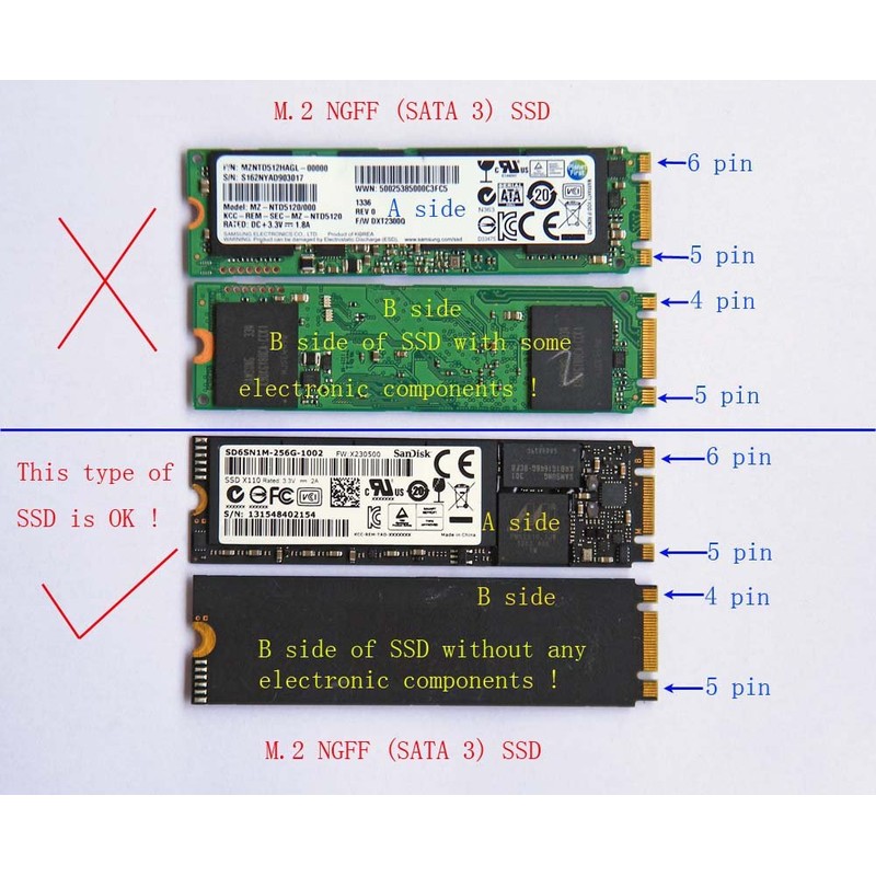 SATA M.2 NGFF 2230 2242 2260 2280 SSD to APPLE