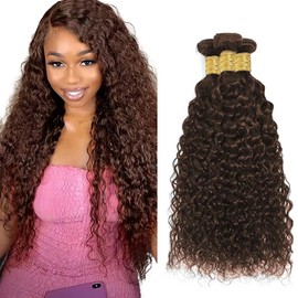 28 30 32 Inch Chocolate Brown Bundle Color #4 Wet and Wavy Human Hair Bundles Peruvian Dark Brown Water Wave Bundles Human Hair Color #4 Ocean Wave Bundle