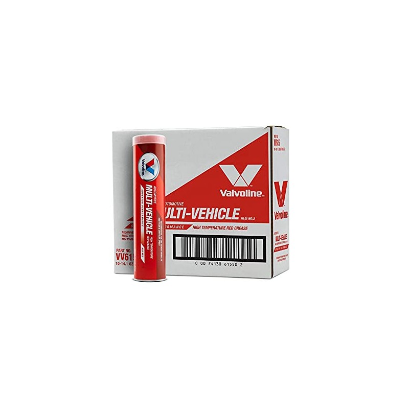 Valvoline Multi-Vehicle High Temperature Red Grease 14.1 OZ Cartridge, Case