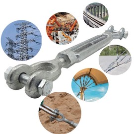 Turnbuckle 2pcs Turnbuckles for Cables Wire, Turnbuckle Hook, 1/2” x 6” M12 Galvanized Steel Jaw and Jaw Turnbuckle, 2200 lbs Heavy Duty Turnbuckle for Outdoor Straight Pull Applications