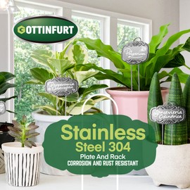 Updated Metal Plant Labels for Garden, 25 Pack Stainless Steel DIY Plant Markers Waterproof for Flowers Pots, Vegetables, Seedlings