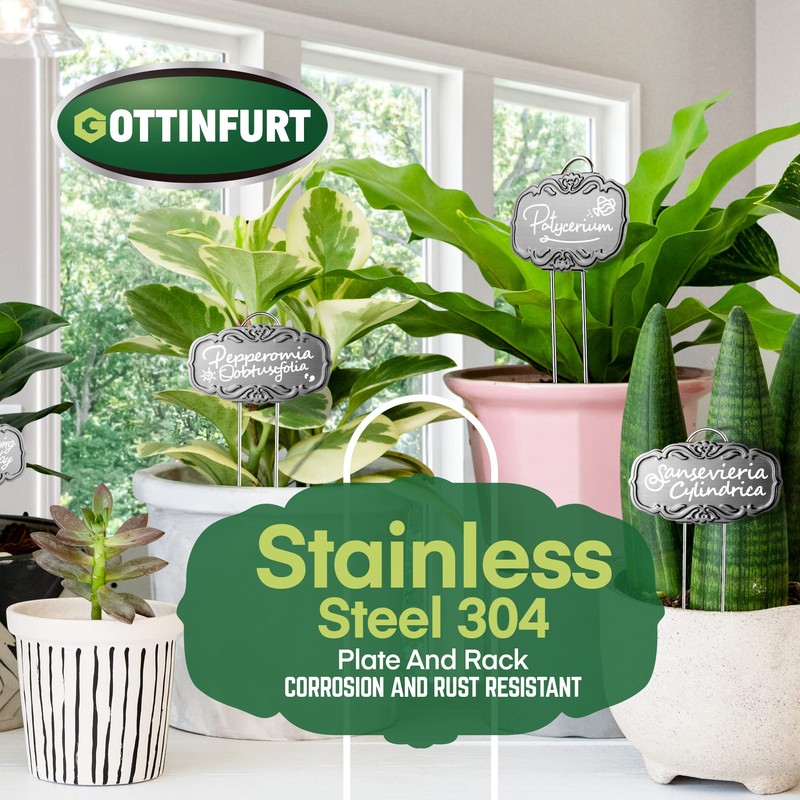 Updated Metal Plant Labels for Garden, 25 Pack Stainless Steel