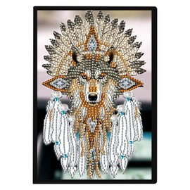 JISHSHAY Diamond Painting Notebook Diamond Art Journal Diamond Painting Kits Drawing Book Diamond Art Kits Leather Notebook Gem Painting Reading Journal Gem Art for Adults Book Journal A5 Wolf