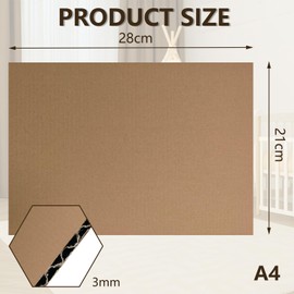 Coco Berming Pack of 30 A4 Corrugated Cardboard for Crafts, 3 mm Thick Cardboard, Brown Kraft Paper for DIY, Painting, Creative Modeling, Crafts, Messenger Packaging (A4)