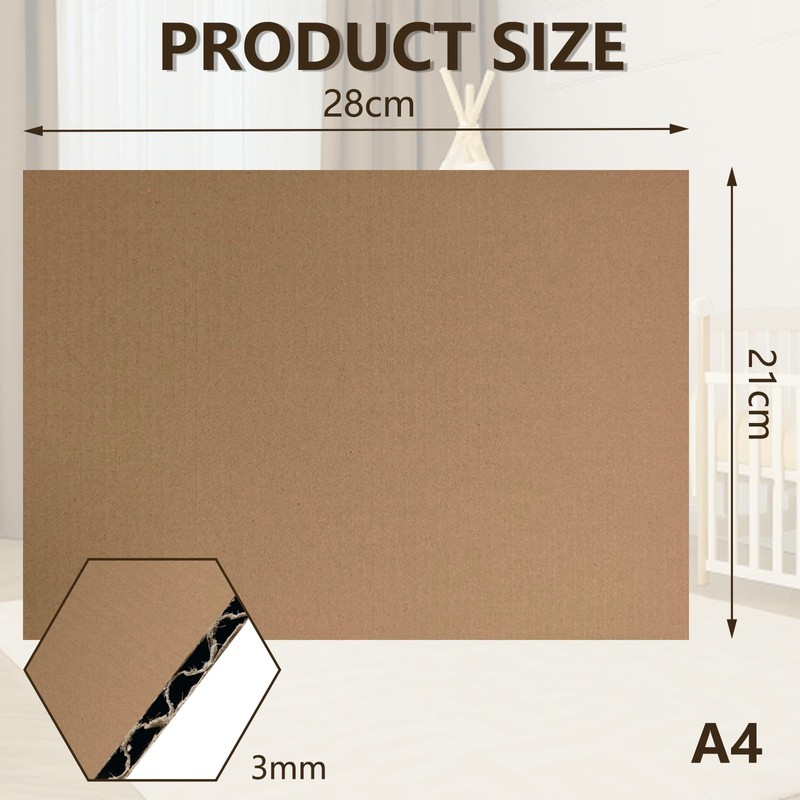 Coco Berming Pack of 30 A4 Corrugated Cardboard for Crafts,