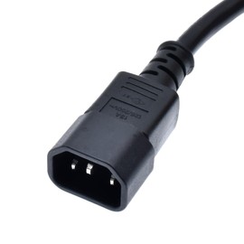 Toptekits C14 to 5-15R Power Cord, IEC320 C14 to NEMA 5-15R Power Extension Cable Cord, PDU/UPS 18AWG Standard Computer Power Adapter Cord NEMA 5-15R to IEC320 C14(C14 to 5-15R W/Cable 1ft)