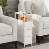 TUTOTAK Narrow End Table, Tall Side Table with 3 Fabric
