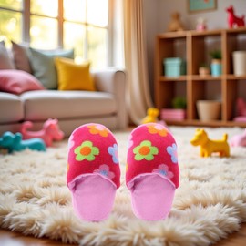 Zhuluck 2Pcs Chew-Resistant Dog Toys with Interactive Squeaker - Double-Layer Oxford Fabric Plush Pet Chew Toys for Aggressive Chewers, Machine Washable (Slipper Design, Multicolor)