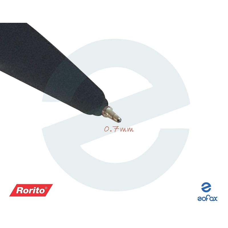 0.7mm RORITO Jottek Feathersoft BLUE Retractable Ballpoint Pen Black Soft