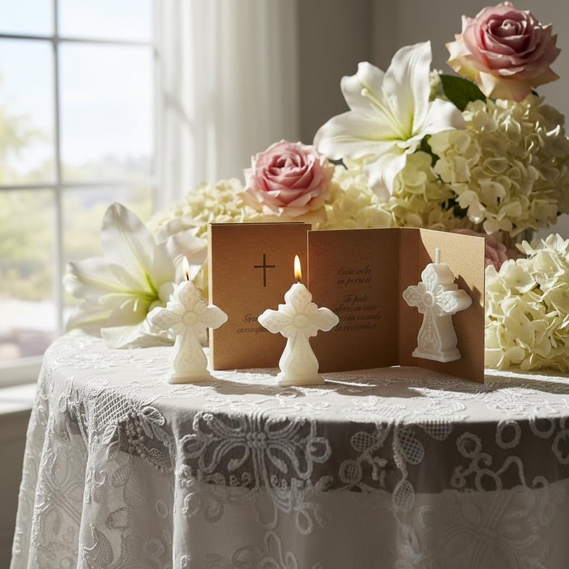 24 Mini Recuerdos Velas Aromáticas Bautizo Boda Primera Comunion Novenario