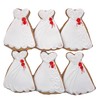 Wedding Dress Assortment Cookies- 6 Crunchy Decorated Shortbread Cookies Individually