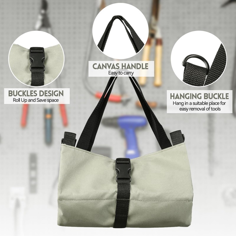 Tool Roll Bag, Canvas Wrench Tool Bag, Multi-Purpose Roll Bag