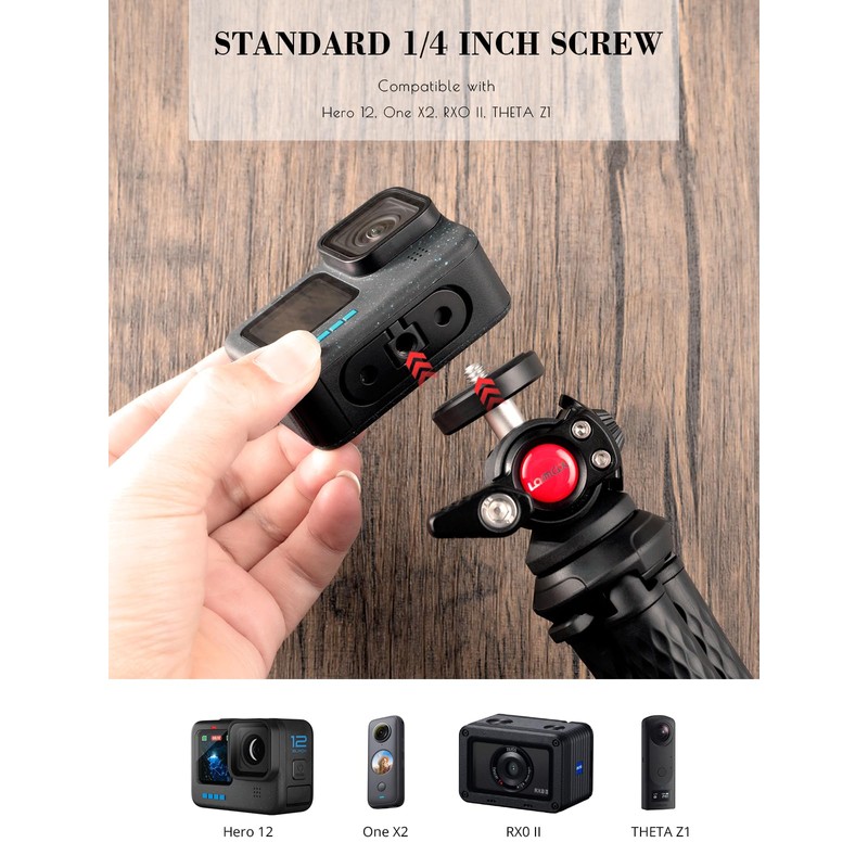 Lammcou Go Pro Tripod, Action Camera Flexible Octopus Gorrila Pod