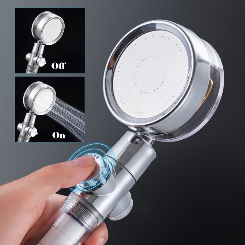 Handheld Shower Head with Turbo Fan ON/Off Pause Switch High
