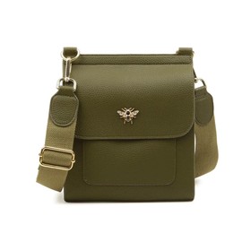 Alice Wheeler Bloomsbury Cross Body Bag Luxury Shoulder Bag Vegan Leather for Women (Olive)