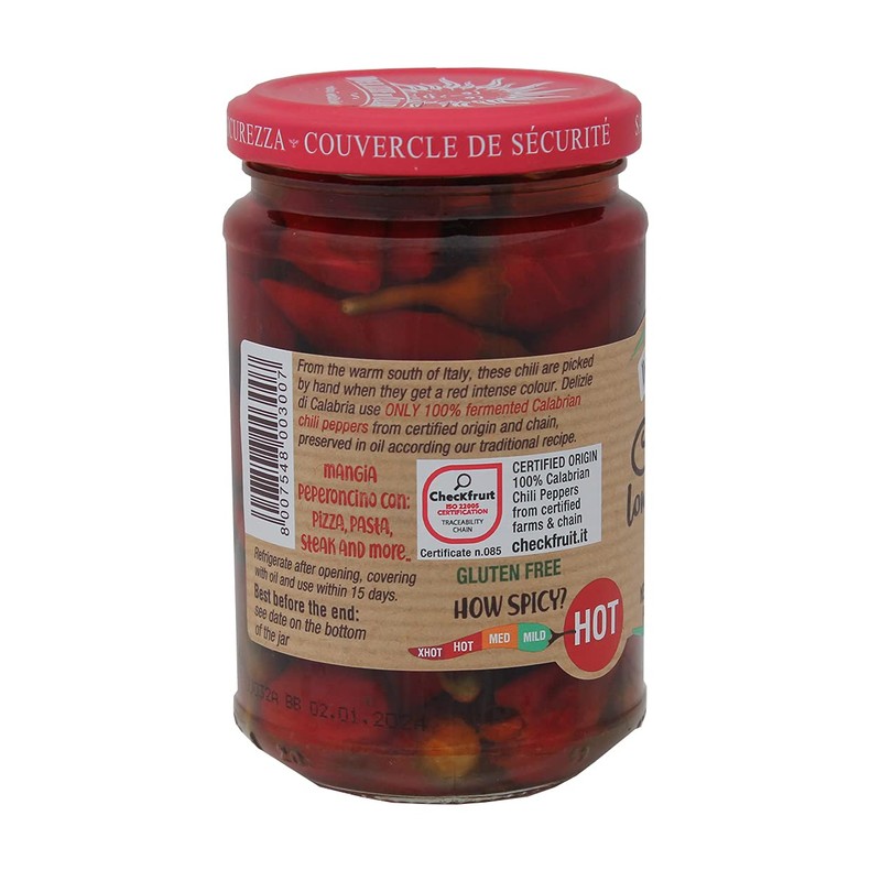 Delizie Di Calabria Whole Calabrian Long Peppers in Oil -
