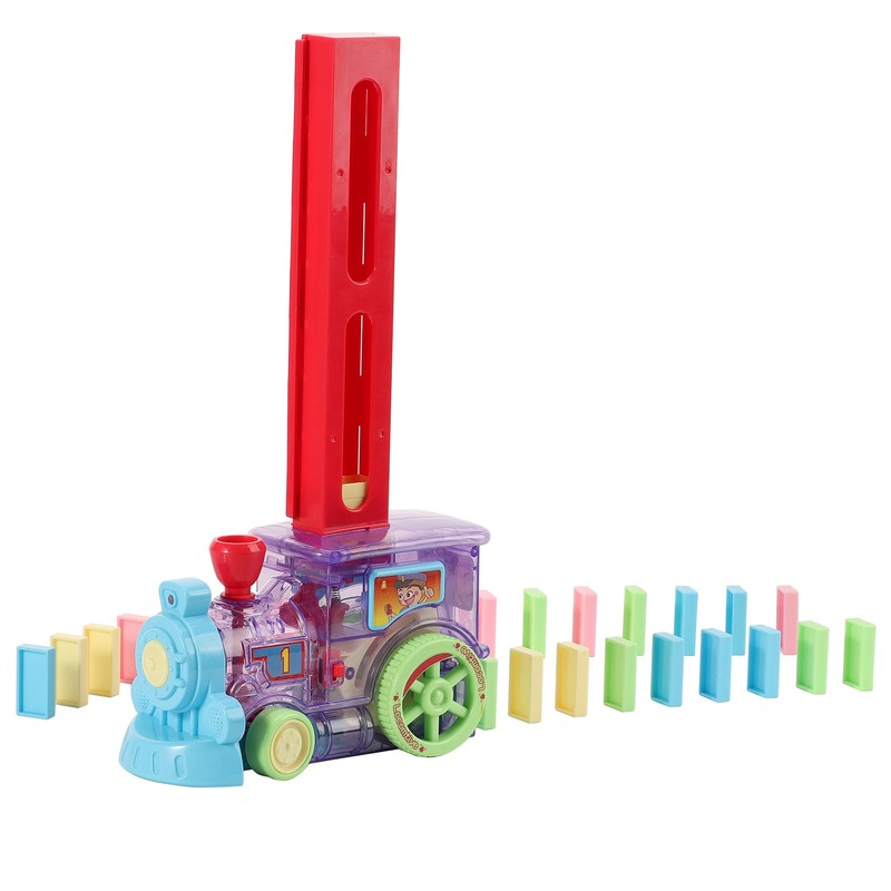 Domino Game Car Toy Set DIY Automatic Placement Domino Train