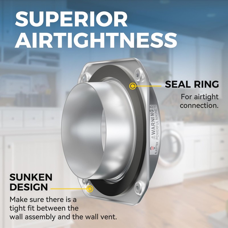 JEEVONY Magnetic Dryer Vent Coupling DV180 Airtight Seal Dryer Vent