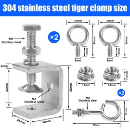 C Clamps, High Performance C Clamp, C Clamp, Stainless Steel Heavy Duty Carrier Clamp, Screw Clamp, Clamp Holder, Clamping Screw, Woodworking Fixture for Woodworking, Welding and Carpentry