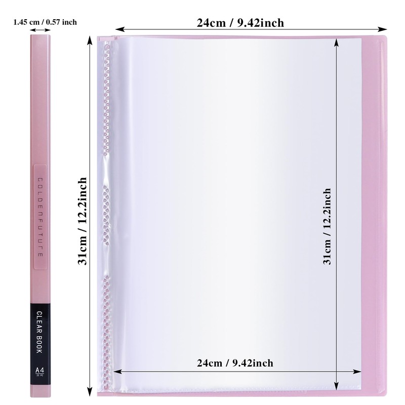 Tuhangcc Binder with Plastic Sleeves 8.5x11 20-Pocket- Heavy Duty Art