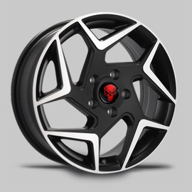 Biomar Labs 4 x 54 mm Hub Caps Compatible with Ford Wheel Centre Caps Wheel Hub Caps Alloy Wheels Skull Red Black CF 21