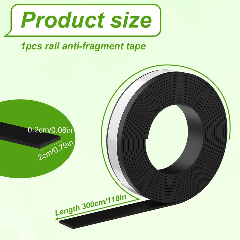 lasuroa Guide Rail Track Tape, 118in Black Debris Protection Replacement