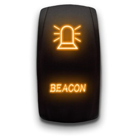 Beacon - Orange - Laser Etched Toggle Switch 20A 12V - Vertical Rocker Switch 5-Pin DPST