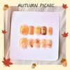 Mkwntg 30Pcs Thanksgiving Press on Nails Short Square Fake Nails