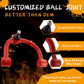 FUTAINEW Front Upper Control Arm 2-4" Lift with Ball Joint For 2004-2020 Ford F150, Red Suspension Kit Adjustable Control Arm, Replacement OEM Factory/Stock Suspension Arms