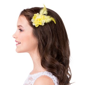 Flower and Feather Hair Clip Pair,D2360PUR,Purple,One-Size