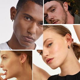 Thick Small Gold Chunky Hoops Earrings Men Women Hoop Earings Infinity Round Circle Earrings