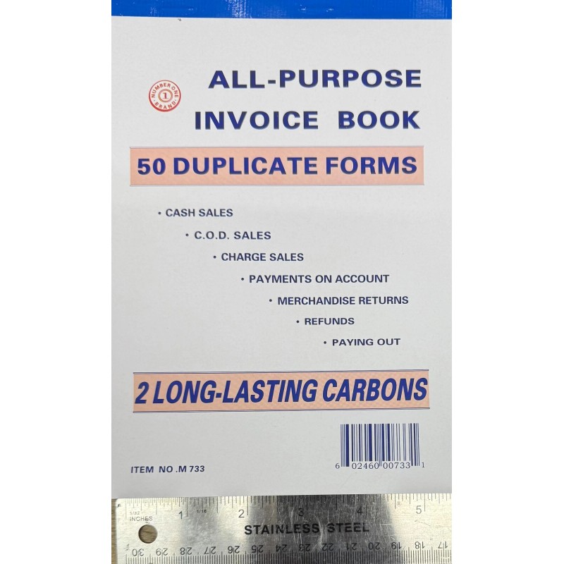 ALL PURPOSE INVOICE BOOK 50 DUPLICATE FORMS 10 BOOKS 8