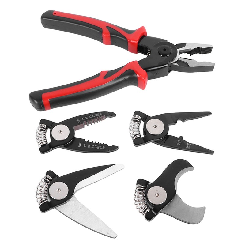 5 in 1 Pliers Set Steel Multifunctional Interchangeable Head Pliers