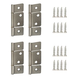 Three Leaf Non-Mortised Hinge for Mobile Home & RV Interior 4 Packa Satin Nickel Door Hinges with Screws