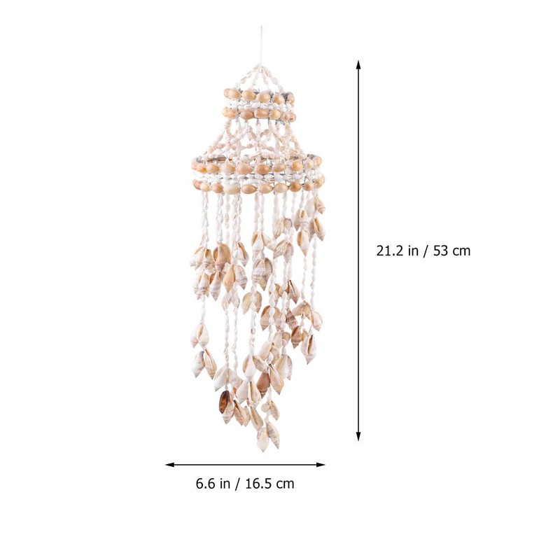 Veemoon Hanging Shell Wind Chime, Decorative Ocean Ring Chime Outdoor